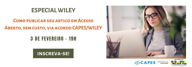 Treinamento especial Wiley Acesso Aberto 3 de fevereiro