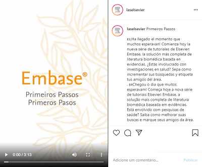 Perfil @laselsevier atende usuários da América Latina (Imagem: reprodução Instagram)