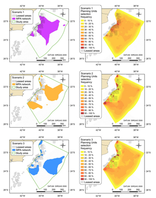 Pesquisa comparou três cenários para compor mapa das áreas de proteção (Imagem: Almada e Bernadino/Biol.Cons.)