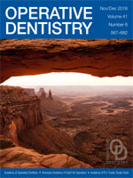 Capa da edição de Novembro/Dezembro 2016 do periódico Operative Dentistry (Imagem: Academy of Operative Dentistry)